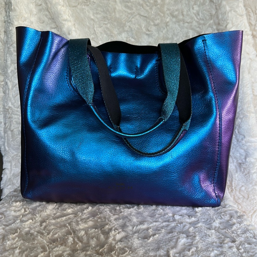 Coach Iridescent Blue/Purple Tote Bag